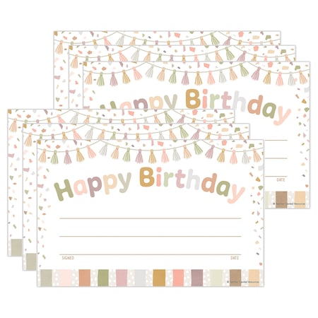Teacher Created Resources Terrazzo Tones Happy Birthday Awards, 180PK 7225